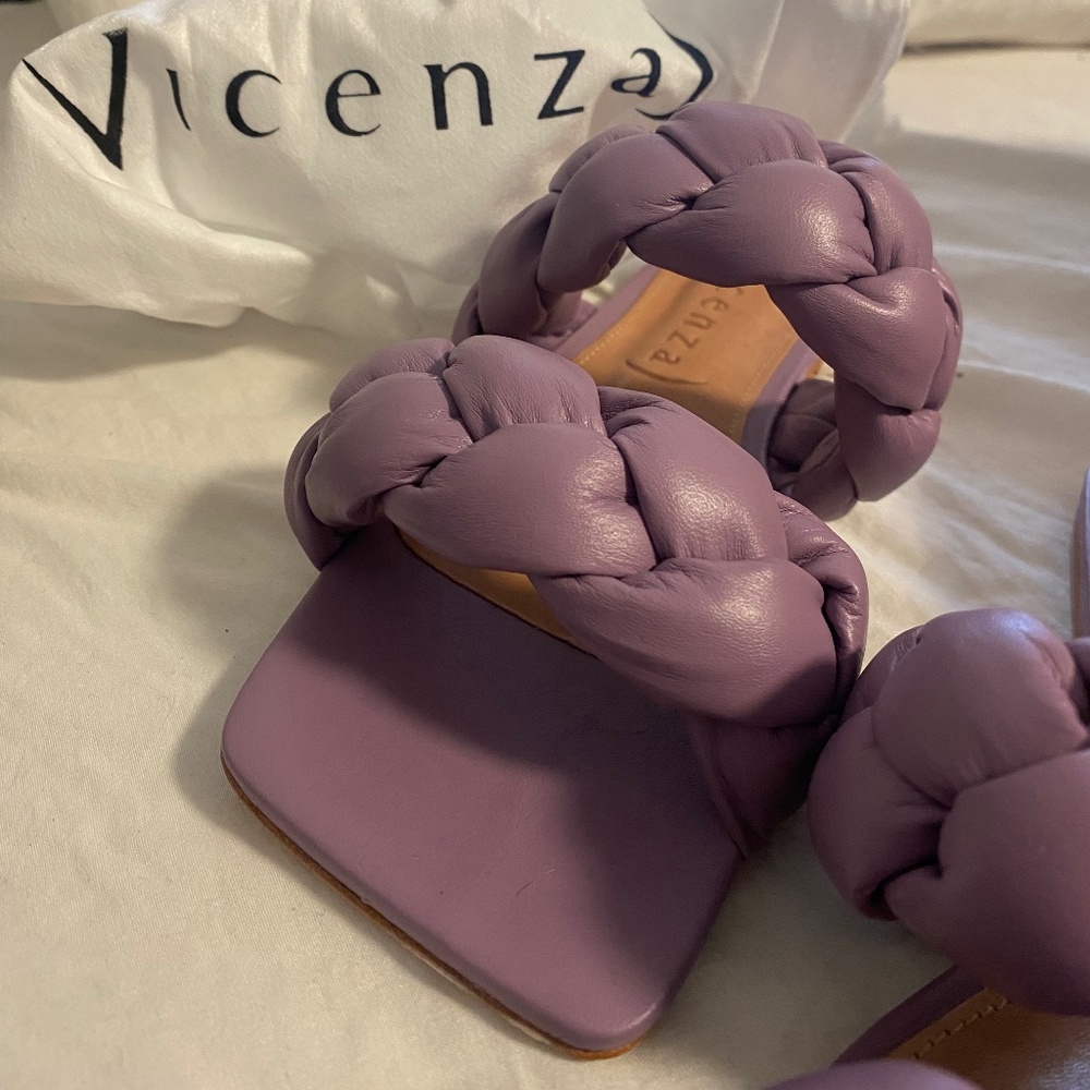Vicenza puffy braided sandals. New with box and bag
